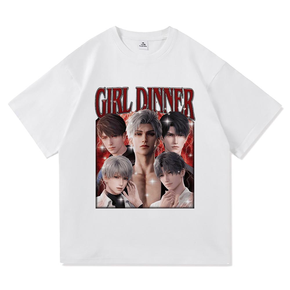 Fashion Ylus Love and Deepspace T Shirt Hot Men/Women Anime Rafayel Xavier T-Shirt High Quality Vintage Sand Cotton Tees Shirts