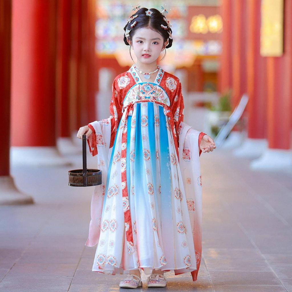 Robe de Princesse Hanfu 2025 pour Enfants - Élégante Jupe de Fée Automne & Printemps Style Chinois Ancien