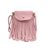 New niche American retro imitation suede fringed mobile phone bag women's shoulder crossbody small square bag Hong Kong style bag