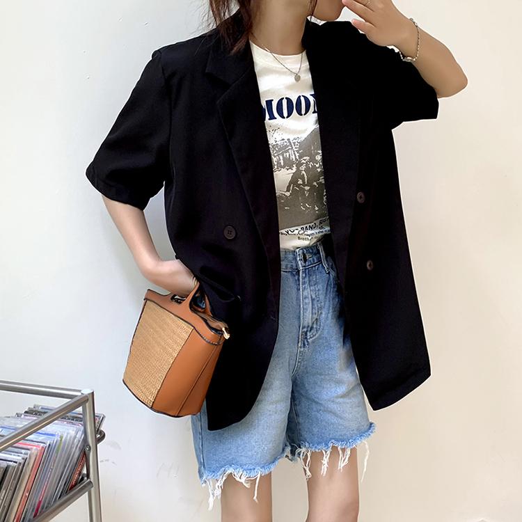 

DIMANAF 2025 Женская весенняя рубашка-блузка с коротким рукавом и пуговицами, модная свободная новая блузка One Size чёрный