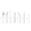 8Pcs Tableware Set Stainless Steel Spoon Fork Chopsticks Straw Cleaning Brush with Storage Case for Eco Friendly Outdoor Lunch