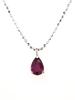 [KASHIMA] SV925 0.45ct Pear-Shaped Ruby Pendant with SV925 Cut Ball Chain