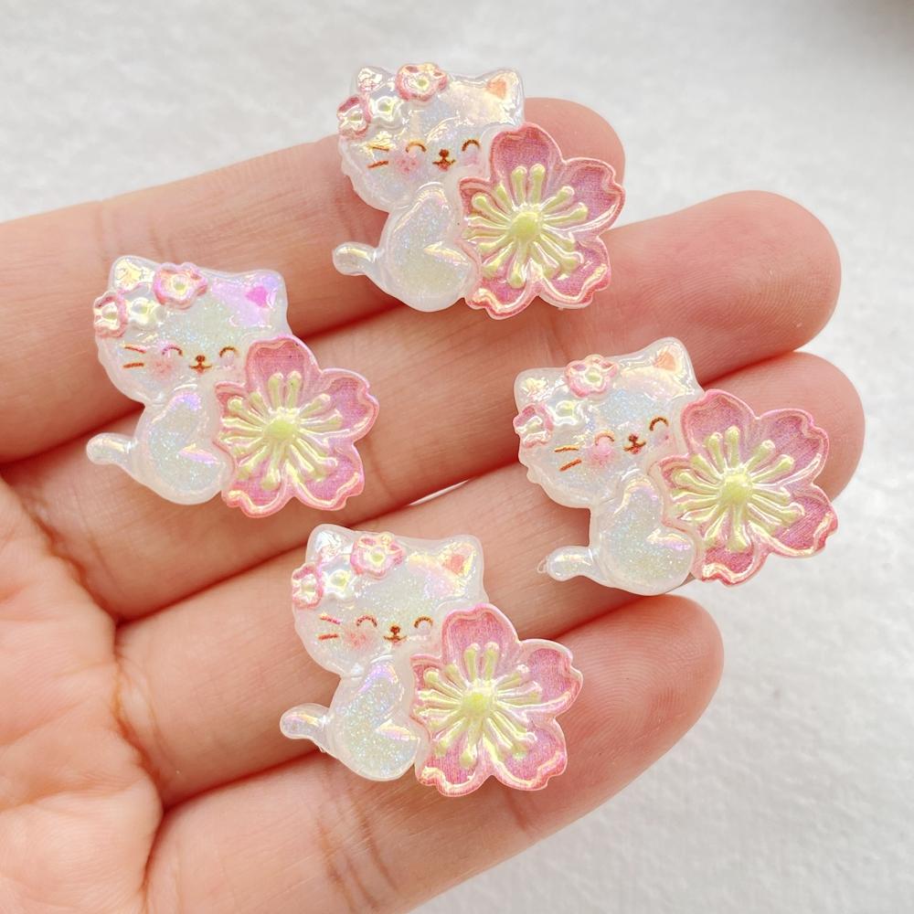 10Pcs Cute Cartoon Drink Drinks, Ice Cream, cats Flatback Resin Scrapbooking Crafts Fit Phone Case Decoration DIY Hair Bows