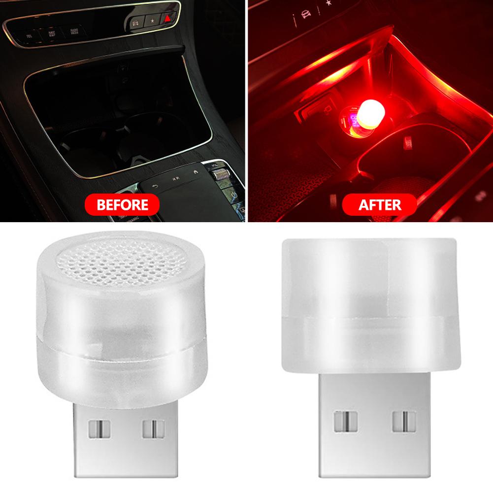 Car Mini USB LED Ambient Light Decorative Atmosphere Lamps for Interior Environment Auto PC Computer Portable Light Plug Play