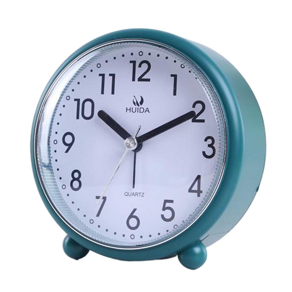 Vintage Style Alarm Clock 4inch Silent Non Ticking Night Light Feature Battery Operated Decor for Bedroom or Office Desk