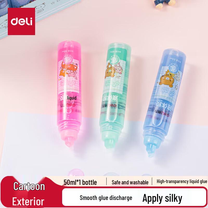 Deli 50ml Kids Washable Colorful Liquid Glue