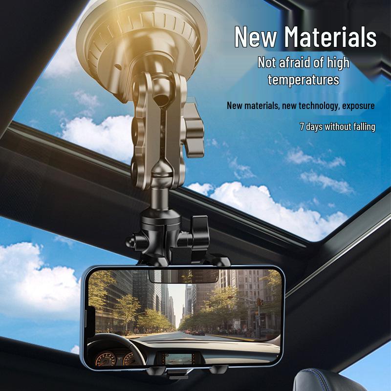 Dual-Function Car Phone Holder with Strong Suction & Adjustable Aluminum Clip