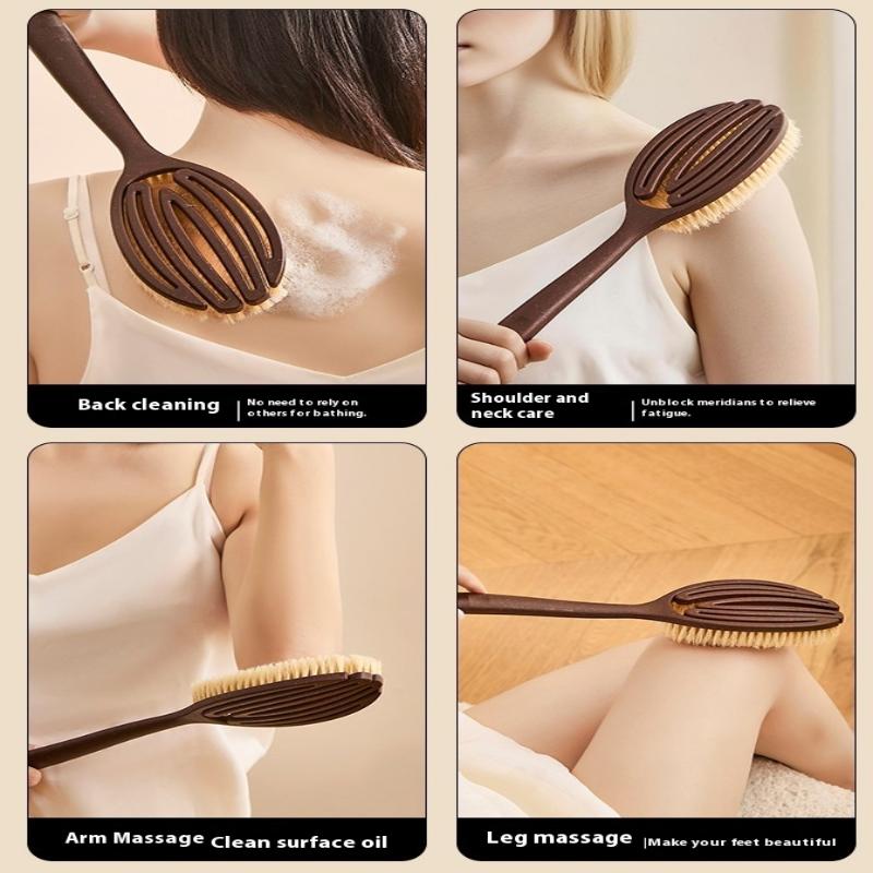 Badebørste Badebørste Tør Hud Krop Blød Naturlig Børste Massager Plejeværktøj Blød Naturlig Børste Pe Håndtag
