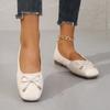 Estate Nuove Scarpe Basse Beige Comode Casual a Punta Eleganti a Bocca Bassa Leggere Traspiranti Fiocco Scarpe da Donna NO: W7