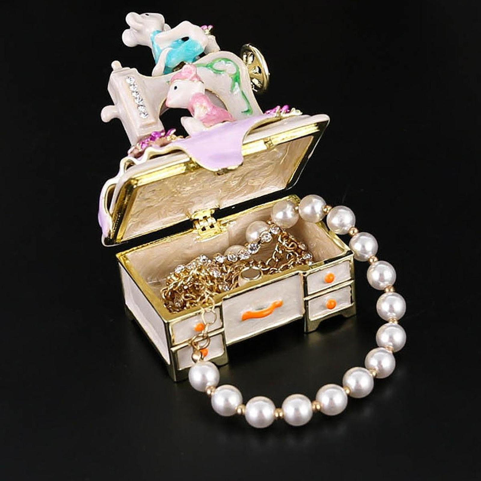

Enamel Jewelry Box Organizer Cute Home Decor, Collectible, Birthday Gift, Art Crafts Trinket