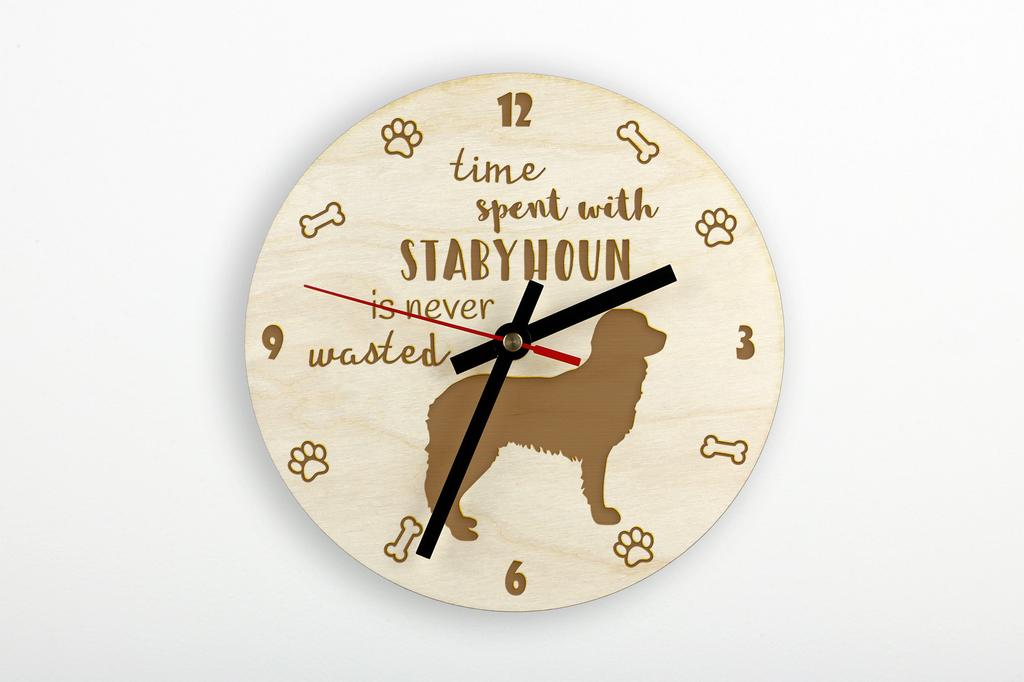 Stabyhoun, Stabijhoun, Fryske Stabij – Clock with dog, wooden clock with engraving | Art-Dog