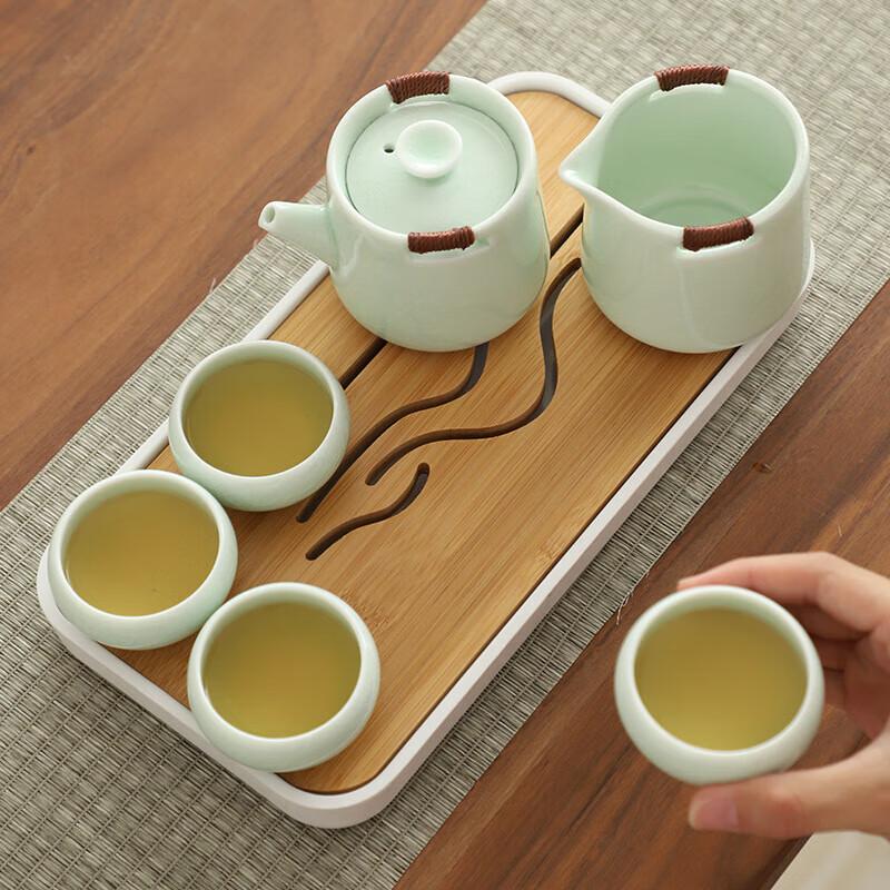 Zhi Zhe Jue Qi Portable Ge Yao Ceramic Tea Set