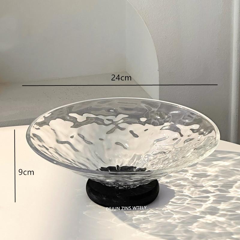 Exquisite Glass Fruit Plate Living Room Coffee Table Candy Tray High-end Home Snack Storage Plate Desktop Decorative Glass Plate