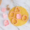 6Pcs/Set DIY Cartoon Biscuit Mould Christmas Cookie Cutters 3D Cartoon Cookie Stamp Plastic Baking Mould