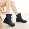 Genuine Leather Women Boots Vintage Style Flat Booties Soft Cowhide Women Shoes Front Ankle Boots Zapatos Mujer C050