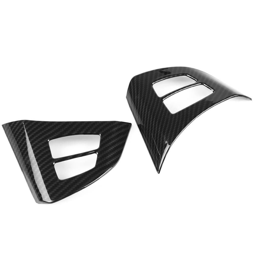 2pcs Carbon Fiber Style Steering Wheel Button Frame Decoration Cover Trim for BMW X5 E70 2008‑2013