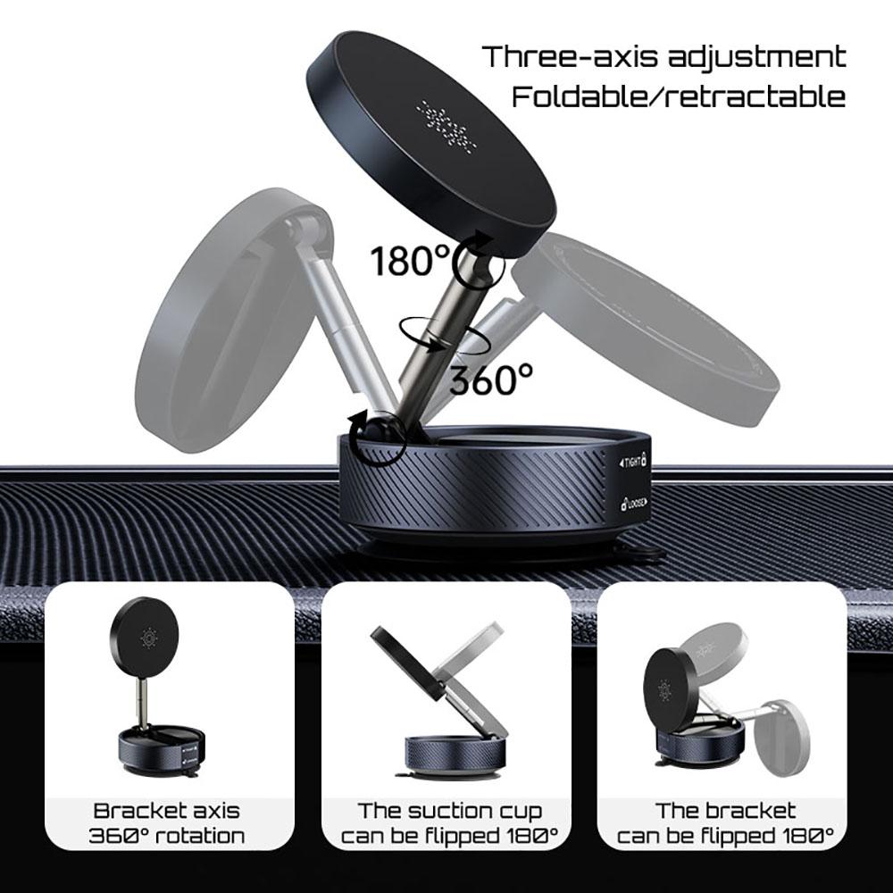 Vacuum Suction Cup Magnetic Phone Holder Lazy Multi-functional 360° Rotate Foldable Storage Holder Vacuum Suction Phone Holder