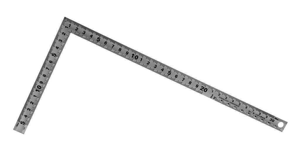 SK11 Square Ruler for JIS Class Same Scale and Thickness on Both Made in Japan (SK11) Construction, 30cm, 1, FSDD-30CKD, Sides,