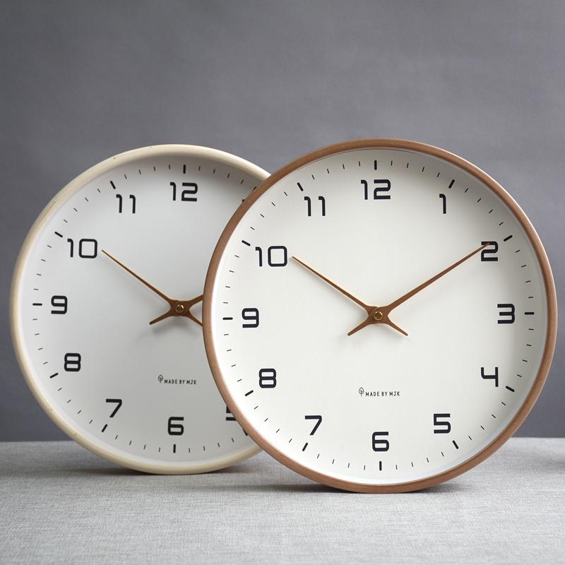 Solid wood clock wall clock living room 2025 new home silent simple clock wall quartz clock hanging watch