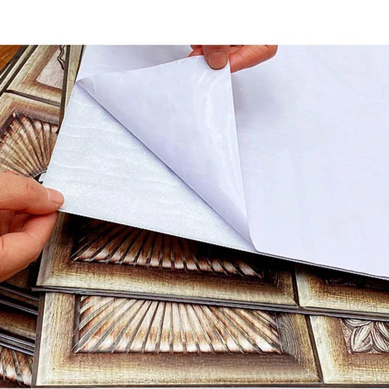 3D PVC Wall Stickers Waterproof Self-adhesive Bathroom Kitchen Stickers TV Background Wall Covering DIY Foam  Brick WallPaper