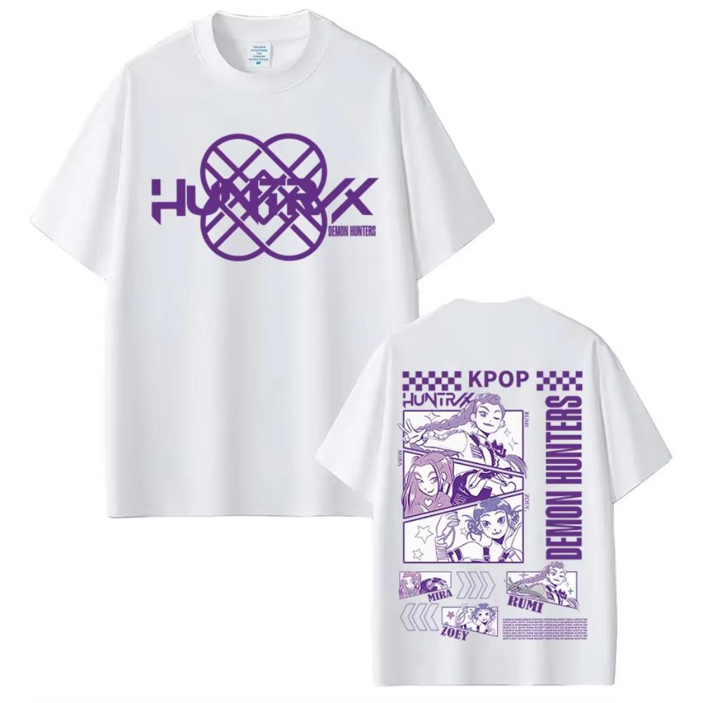 

Футболка Movie KPop Demon Hunters Rumi Mira Zoey Мода Хип-хоп Харадзюку Футболка Мужская Женская Высококачественный Хлопок Оверсайз Футболки S