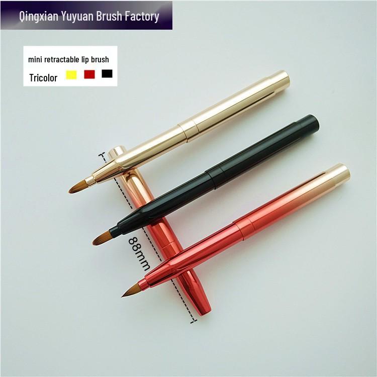 

Lip Brush Mini Retractable Metal Lipstick & Liner Brush
