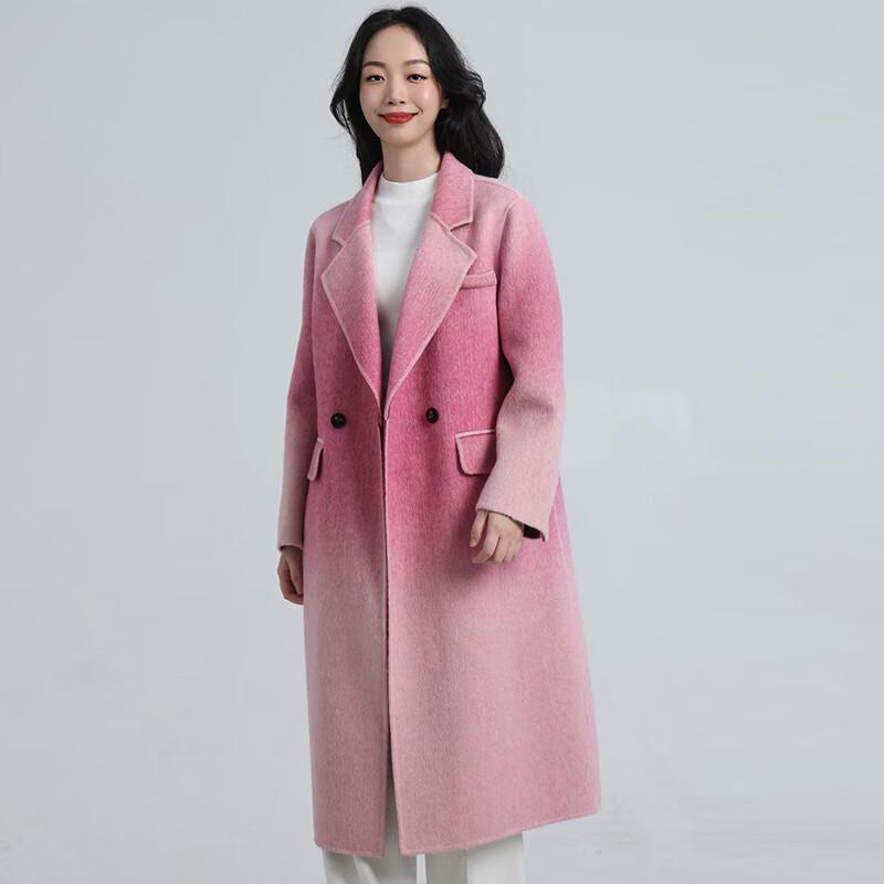 Fengxun Women's Double-Sided Wool Blend Coat