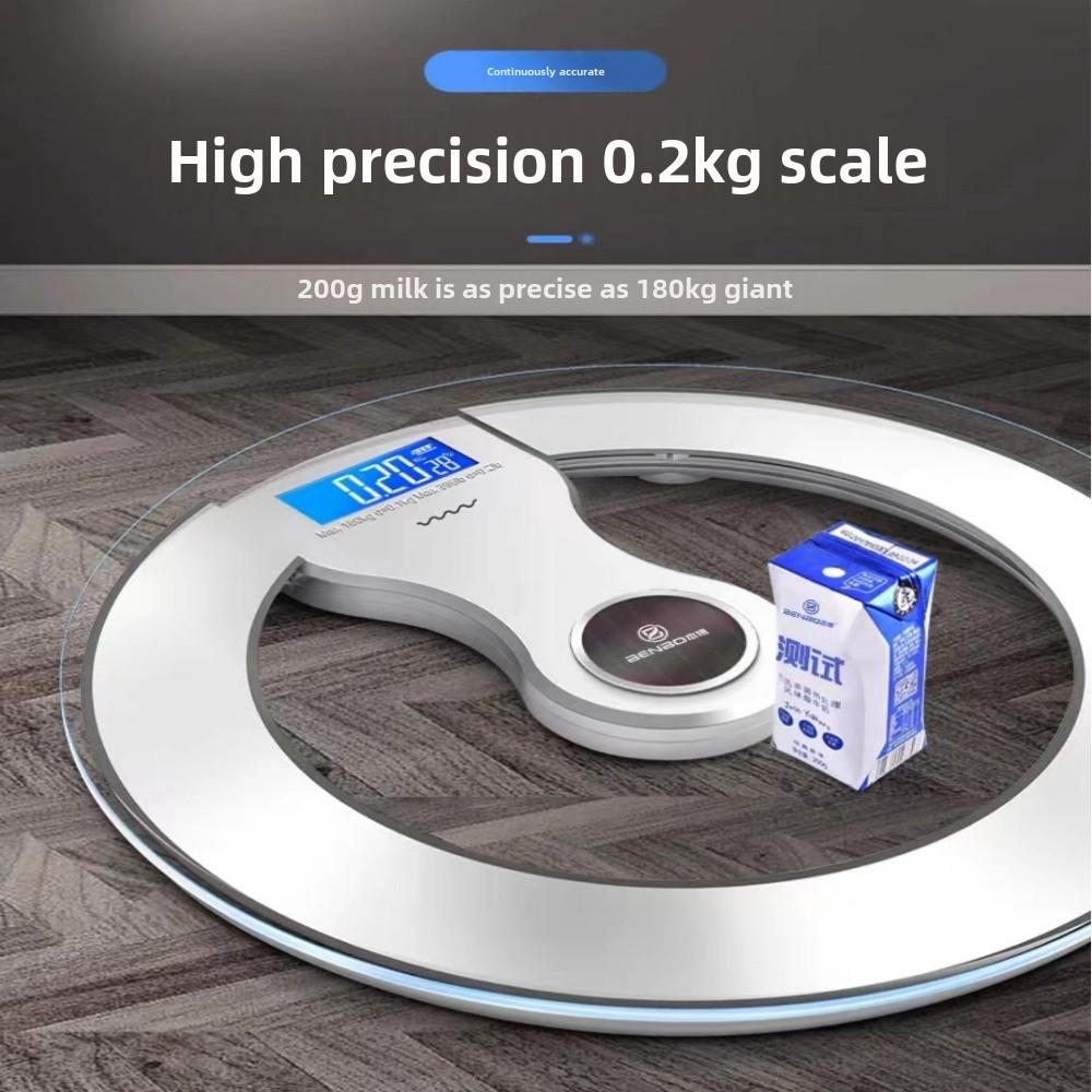 30Cm Large Size Light Energy Charging Household Scale Human Body Scale Smart Bluetooth APP Body Fat Scale
