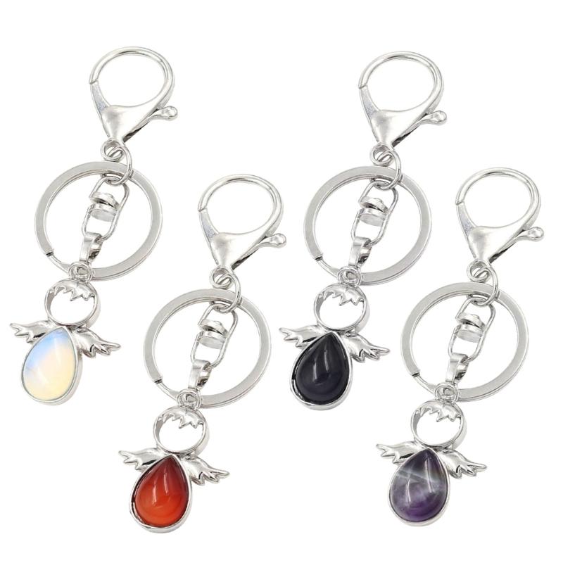 Handcrafted Angel Keychain with Crystal Cute Pendant Ornament Keyring Backpack Decoration Jewelry Gift for Women Girls