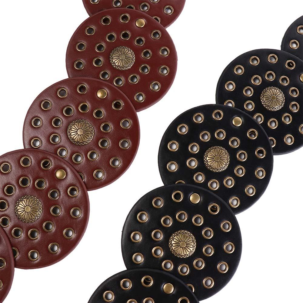 Y2K Hollow Belts Metal Metal Buckle Belts Vintage Round Buckle Belts Decorative Jeans