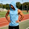 Men's Sleeveless Hoodie Muscle Fit Gym Tank Top Breathable Quick Dry Workout Vest for Fitness Training