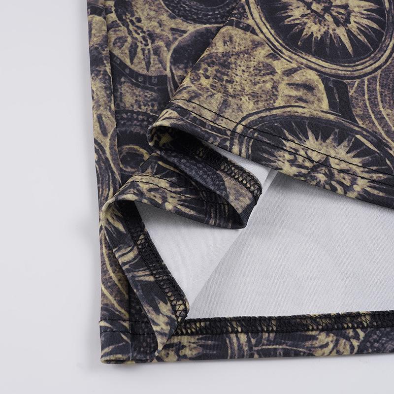 Vintage Europäischer & Amerikanischer Kreisdruck Retro Schlankmachender Rock