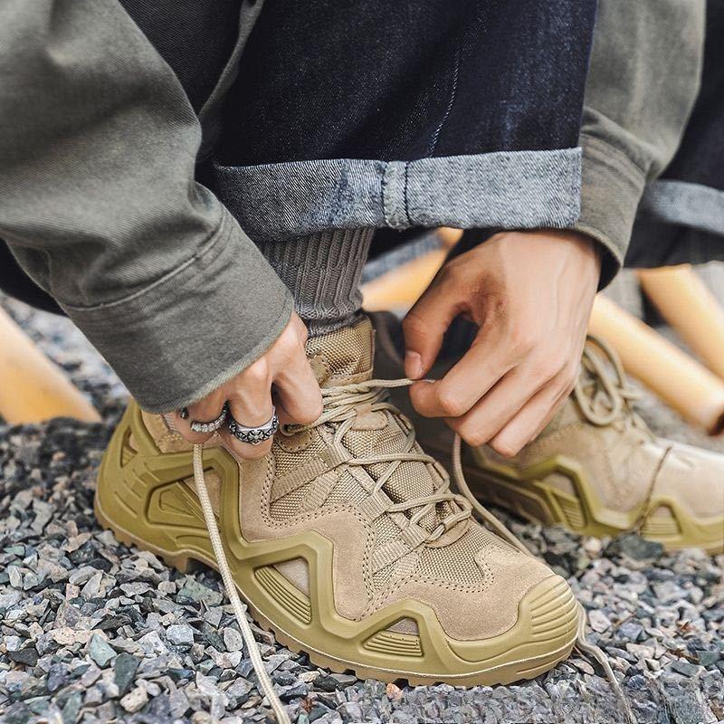 Fashion Shoes for Men Outdoor Hiking Combat Shoes Low-top Non-slip Wear-resistant Thick-soled Climbing Men's Shoes Zapatillas De Hombre