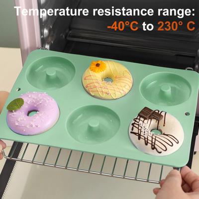Silicone Muffins Donut Mold 6 Cups Dessert Mold Non-Stick Baking Pan for Doughnut Making Pastry Chocolate Cake Dessert DIY Bakeware