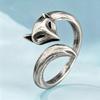 Huitan Cute Fox Open Adjustable Ring for Women Trendy Gold Color/Silver Color Distressed Vintage Party Daily Animal JewelryGood product
