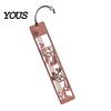 Thin Flat Bookmark Rosewood Bookmark, Plum Orchid Bamboo Chrysanthemum Carved Classic Seamless Page Marker Traditional Chinese Style Wood