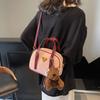 Retro handbag women's 2025 autumn and winter new contrasting color fashion bowling bag shoulder bag