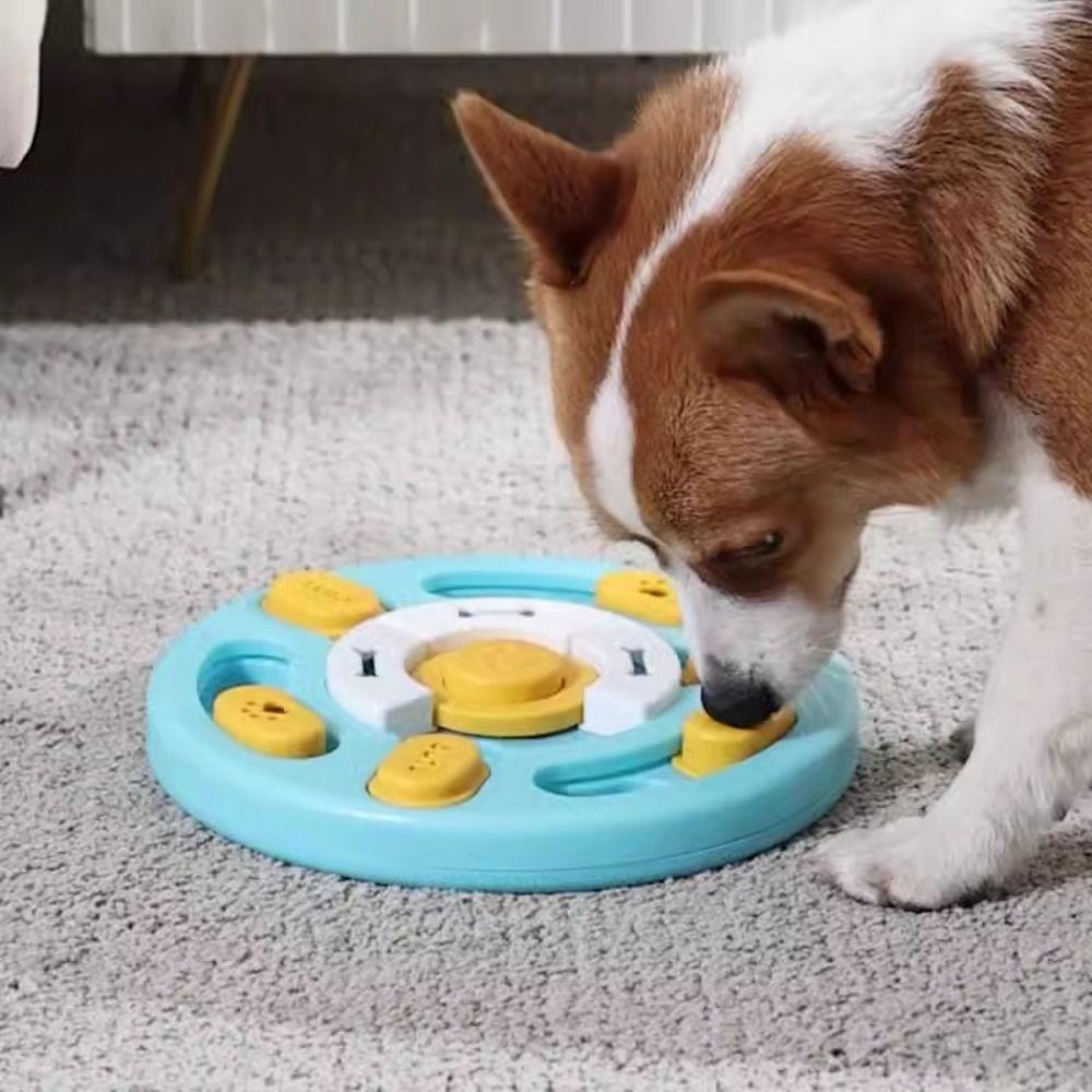 Interactive Dog Puzzle Toy Rotating Pet Leakage Tray Funny Pet Slow Food Bowl Sniffing Hiding Food
