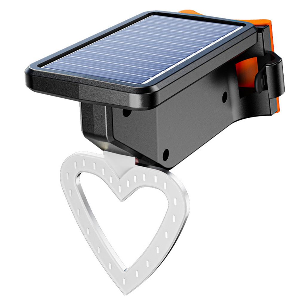 Rechargeable Solar Bicycle Rear Light Heart/Round Bike Taillight Mountain Bike Rear Light Cycling Safety Warning Lamp