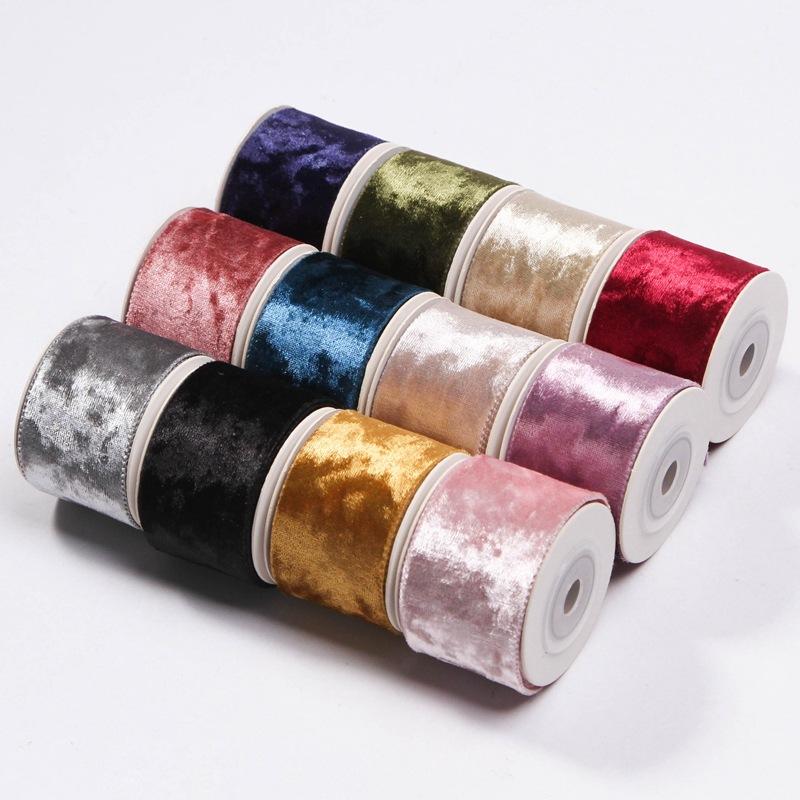 5yards 25MM 38MM Metallic Luster Velvet Stain Ribbon for Clothing Sewing DIY Hair Bows Hat Decor Craft Accessories Supply