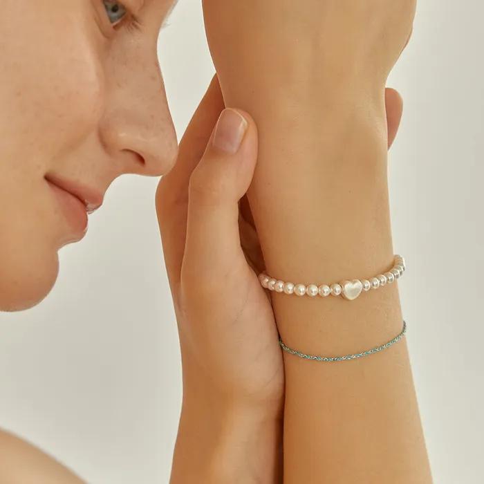 Silver Slim Silky Layered Color Bracelet #LSB04