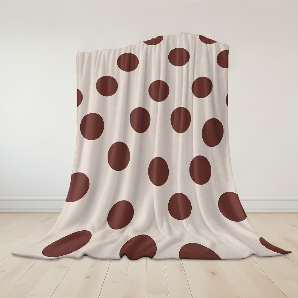 Retro Braun getönte Polka Dots Flanelldecke Warm Weich Halloween Weihnachten Sofa Warm Gemütlich Dekoratives Dekor Geschenk für Alle Jahreszeiten
