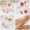 Zink Zinklegierung Chrysantheme Armreif Offener Armreif Verstellbares Aprikosenblüten Armband Hand Schmuck