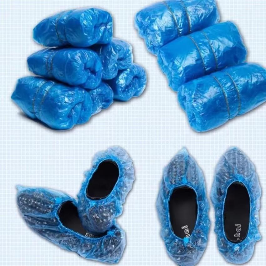 100 Pcs Waterproof Medical Boot Covers Plastic Disposable Shoe Covers Overshoes Shoe Protector Shoe Cover Water Proof Shoes