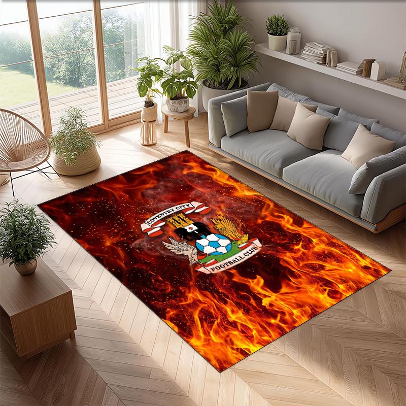 Tappeto in Velluto di Cristallo con Stampa del Coventry City Football, Comodo Assorbente d'Acqua Antiscivolo Tappeto per Pavimenti Interni