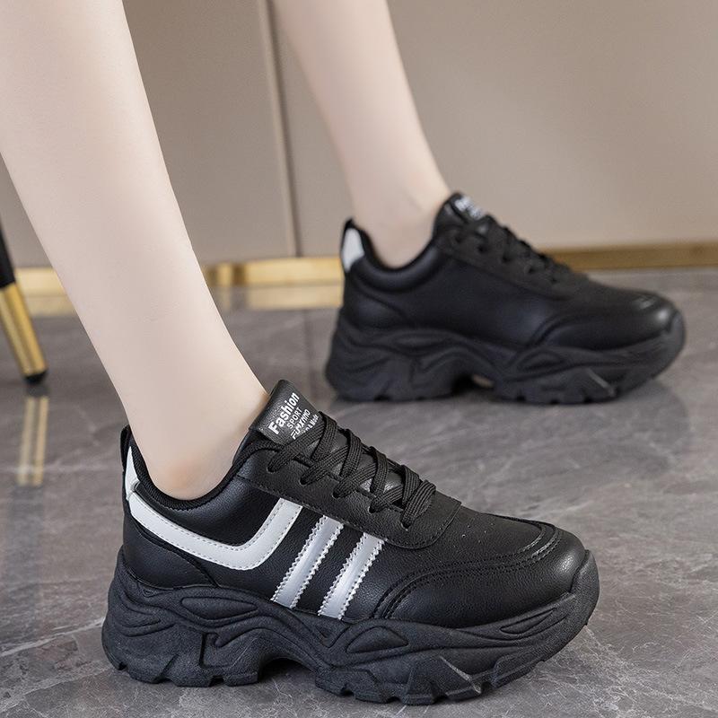 Women's Retro Casual Breathable Thick Bottom Trainers Running Shoes Fashion Hundred Slip Resistant Wearable Shock Absorbing Comfortable Sneakers