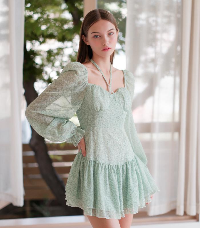Urban Dress Halterneck Swim Dress Green