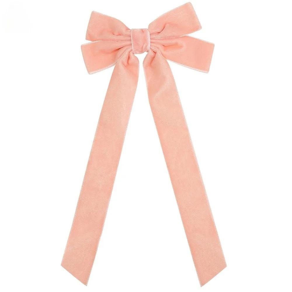 2Styles Velvet Bowknot Hair Clips for Women Elegant Sweat Double Bows Long Tassel Barrettes Hairpin Styling Korean Accessories