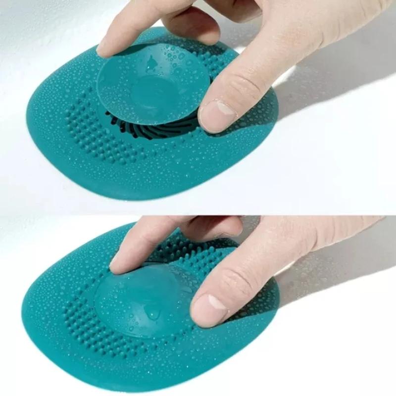 Bathroom Floor Drain Cover Press-Type Washbasin Drain Hair Catcher Anti Clogging Bath Stopper Plug Kitchen Sink Strainer Filter