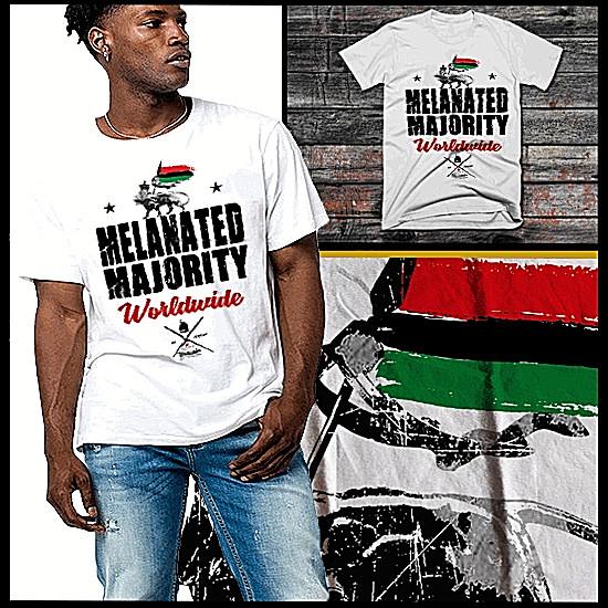

Melanated Majority T-Shirt Black History African Melanin African Pride Freedom S